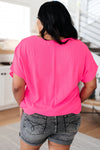 Passionately Pink V Neck Blouse - Maple Row Boutique