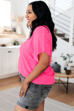 Passionately Pink V Neck Blouse - Maple Row Boutique
