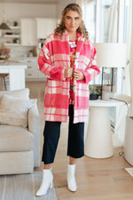 Passion in Plaid Coat in Pink - Maple Row Boutique 
