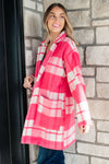 Passion in Plaid Coat in Pink - Maple Row Boutique 