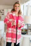 Passion in Plaid Coat in Pink - Maple Row Boutique 