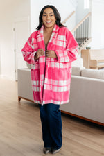 Passion in Plaid Coat in Pink - Maple Row Boutique 