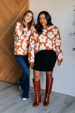 Patches of Flowers Floral Sweater - Maple Row Boutique 