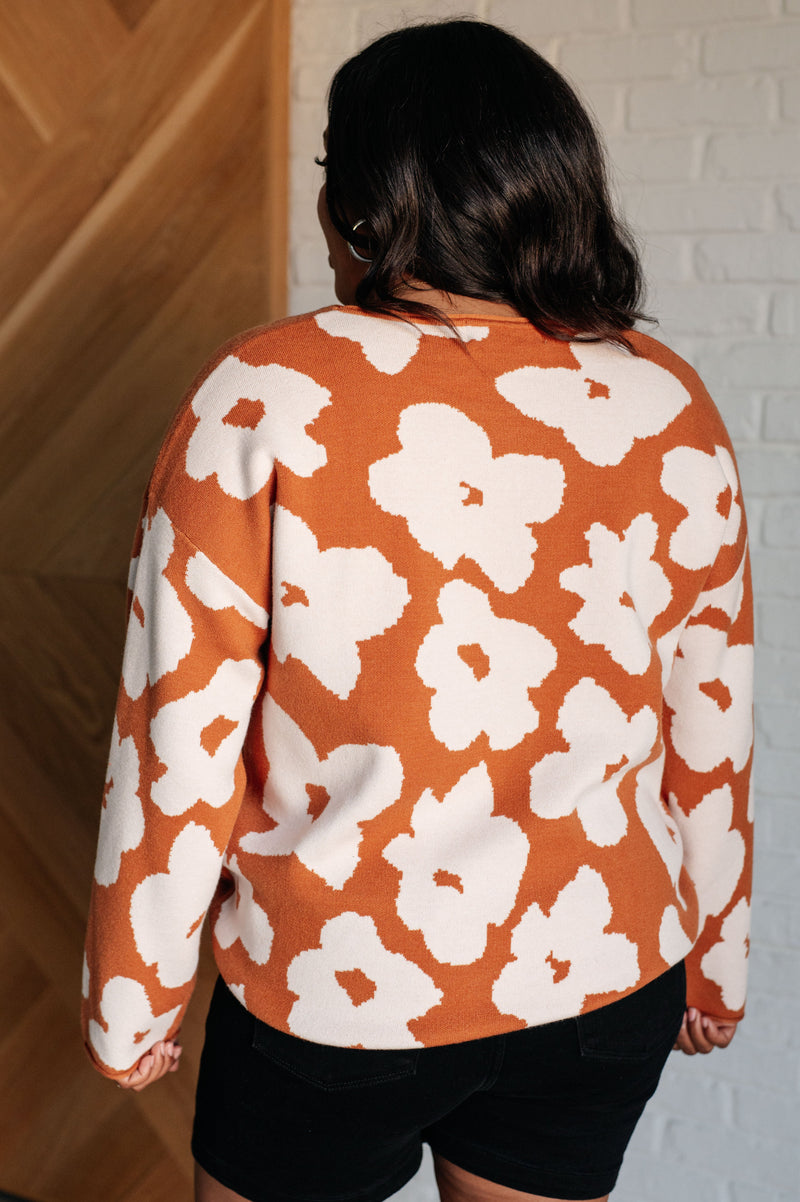 Patches of Flowers Floral Sweater - Maple Row Boutique 