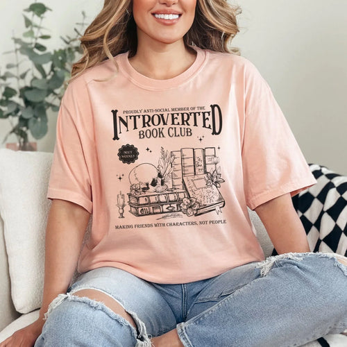 Introverted Book Club Graphic Tee - Maple Row Boutique 