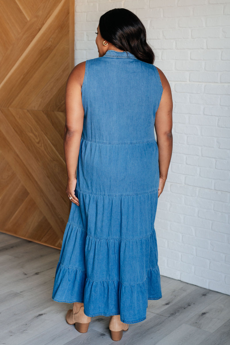 Perfect Choice Denim Maxi Dress - Maple Row Boutique 