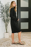 Personal Assistant Turtleneck Dress in Black - Maple Row Boutique