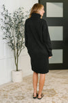 Personal Assistant Turtleneck Dress in Black - Maple Row Boutique