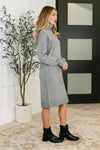Personal Assistant Turtleneck Dress in Grey - Maple Row Boutique
