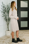Personal Assistant Turtleneck Dress in Sand Beige - Maple Row Boutique