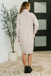Personal Assistant Turtleneck Dress in Sand Beige - Maple Row Boutique