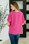 Pink and Perfect Ruffle Sleeve Top - Maple Row Boutique