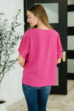 Pink and Perfect Ruffle Sleeve Top - Maple Row Boutique