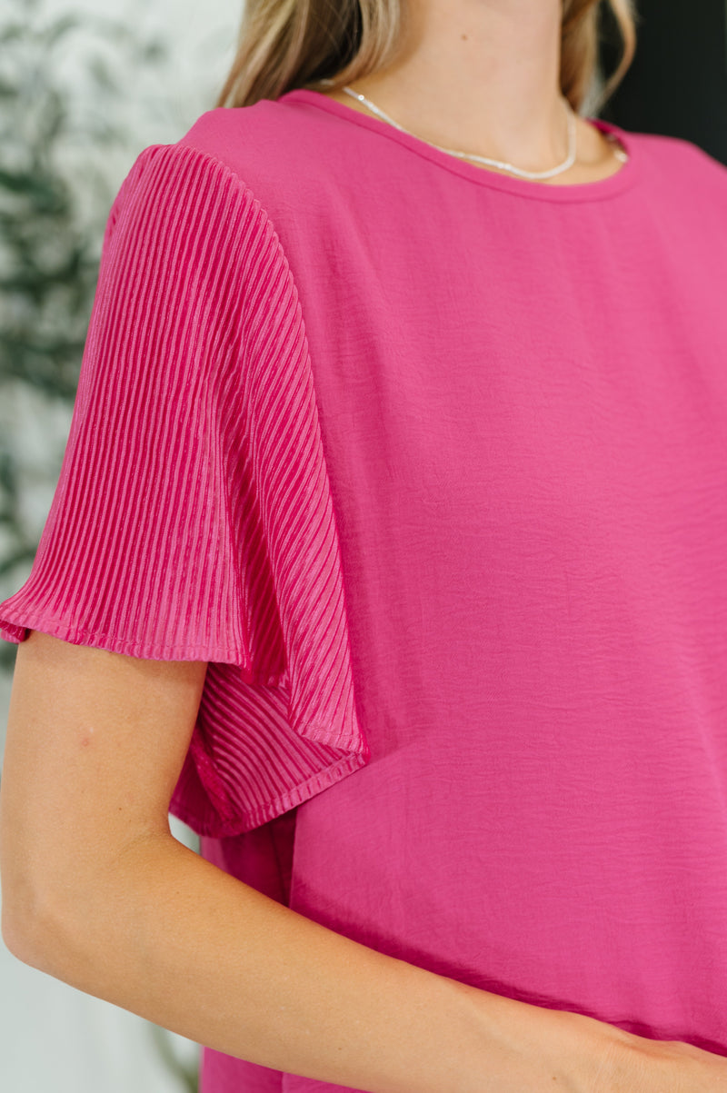 Pink and Perfect Ruffle Sleeve Top - Maple Row Boutique