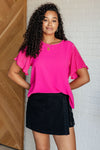 Pink and Perfect Ruffle Sleeve Top - Maple Row Boutique