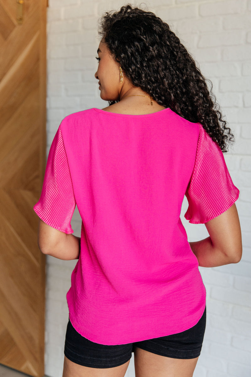 Pink and Perfect Ruffle Sleeve Top - Maple Row Boutique
