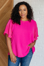 Pink and Perfect Ruffle Sleeve Top - Maple Row Boutique
