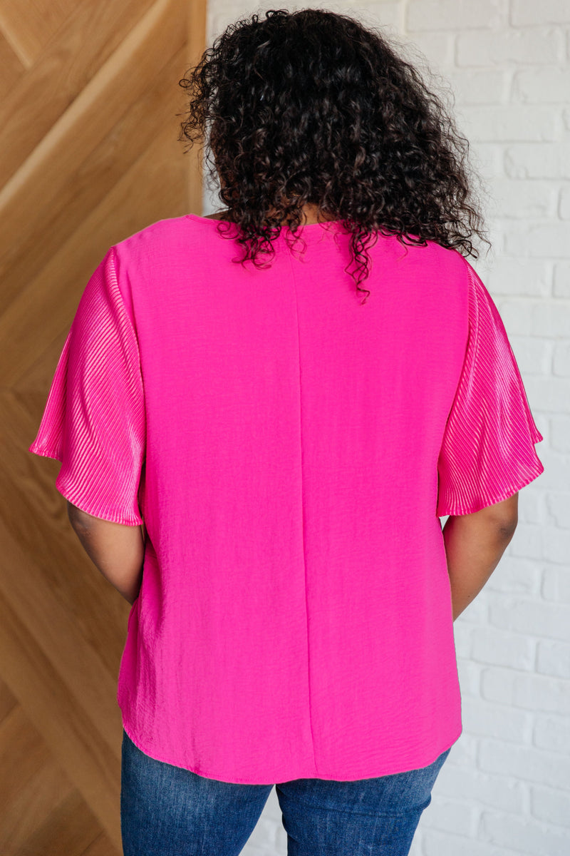 Pink and Perfect Ruffle Sleeve Top - Maple Row Boutique