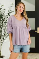 Pleasantly Perfect Bubble Sleeve Peasant Blouse - Maple Row Boutique