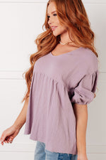 Pleasantly Perfect Bubble Sleeve Peasant Blouse - Maple Row Boutique