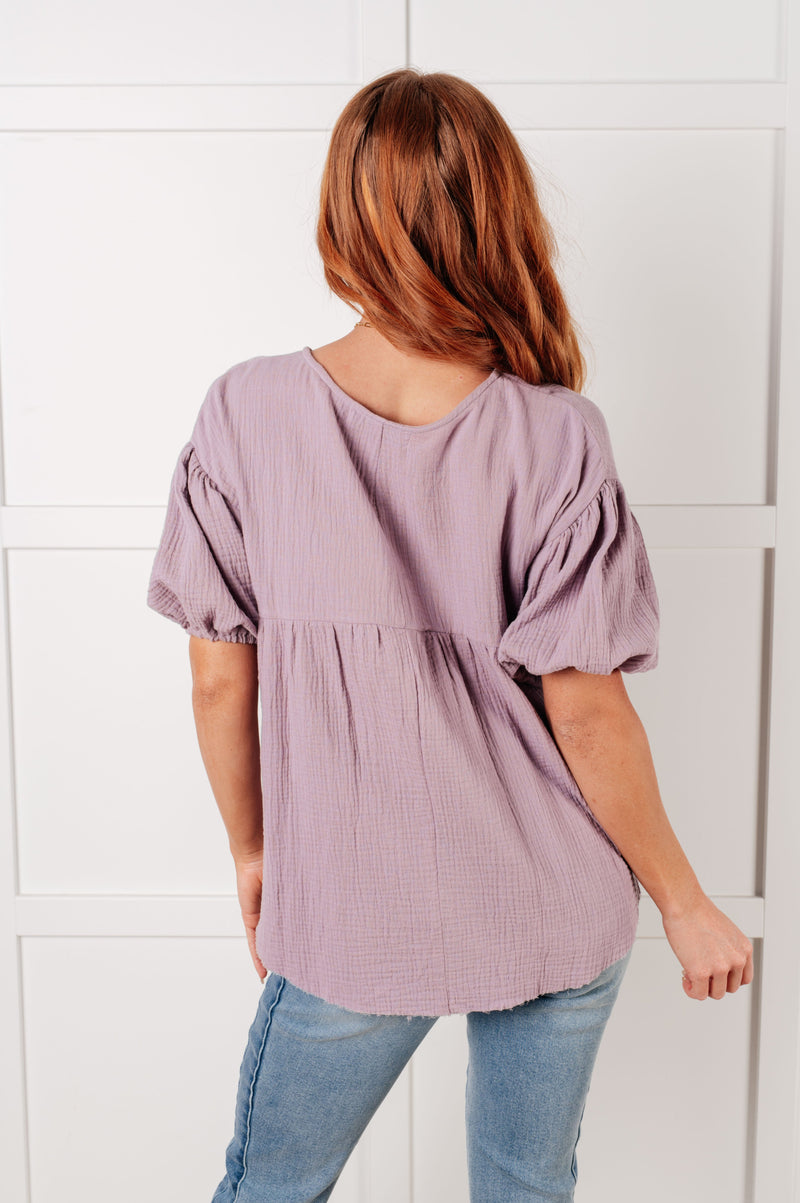 Pleasantly Perfect Bubble Sleeve Peasant Blouse - Maple Row Boutique