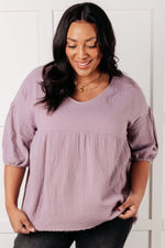 Pleasantly Perfect Bubble Sleeve Peasant Blouse - Maple Row Boutique