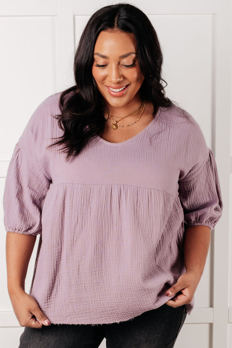 Pleasantly Perfect Bubble Sleeve Peasant Blouse - Maple Row Boutique