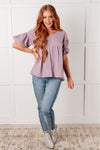 Pleasantly Perfect Bubble Sleeve Peasant Blouse - Maple Row Boutique