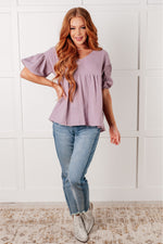 Pleasantly Perfect Bubble Sleeve Peasant Blouse - Maple Row Boutique