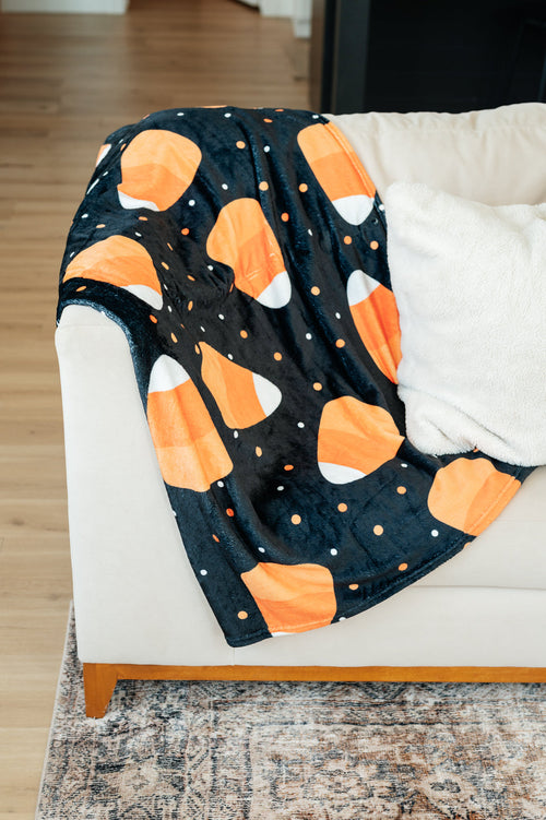 PREORDER: Halloween Fleece Blanket in Jumbo Candies - Maple Row Boutique 