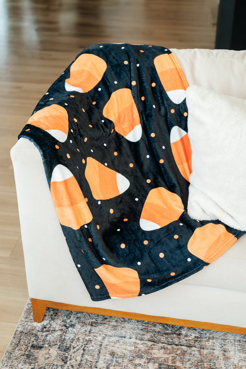 PREORDER: Halloween Fleece Blanket in Jumbo Candies - Maple Row Boutique 