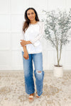 Preoccupied Striped Sleeve Top in Tan - Maple Row Boutique