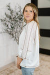 Preoccupied Striped Sleeve Top in Tan - Maple Row Boutique
