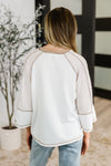 Preoccupied Striped Sleeve Top in Tan - Maple Row Boutique