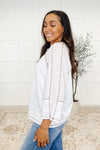Preoccupied Striped Sleeve Top in Tan - Maple Row Boutique