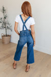 Priscilla High Rise Crop Wide Leg Denim Overalls - Maple Row Boutique 