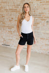 Reagan High Rise Button Fly Trouser Shorts - Maple Row Boutique