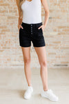 Reagan High Rise Button Fly Trouser Shorts - Maple Row Boutique