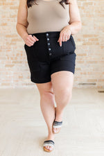 Reagan High Rise Button Fly Trouser Shorts - Maple Row Boutique