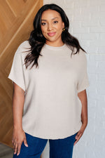 Relaxing Away Dolman Sleeve Knit Top in Taupe - Maple Row Boutique 