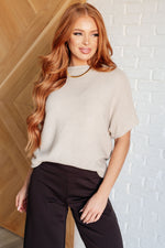 Relaxing Away Dolman Sleeve Knit Top in Taupe - Maple Row Boutique 