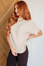 Relaxing Away Dolman Sleeve Knit Top in Taupe - Maple Row Boutique 