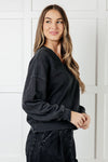 Rep Ready Mineral Wash French Terry Pullover in Black - Maple Row Boutique