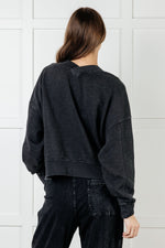 Rep Ready Mineral Wash French Terry Pullover in Black - Maple Row Boutique