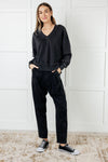 Rep Ready Mineral Wash French Terry Pullover in Black - Maple Row Boutique