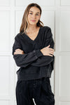 Rep Ready Mineral Wash French Terry Pullover in Black - Maple Row Boutique