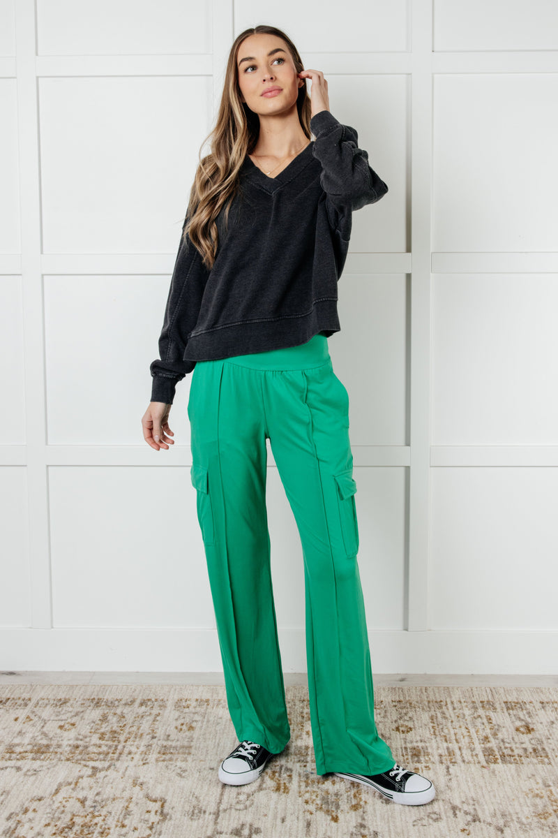 Rep Ready Mineral Wash French Terry Pullover in Black - Maple Row Boutique
