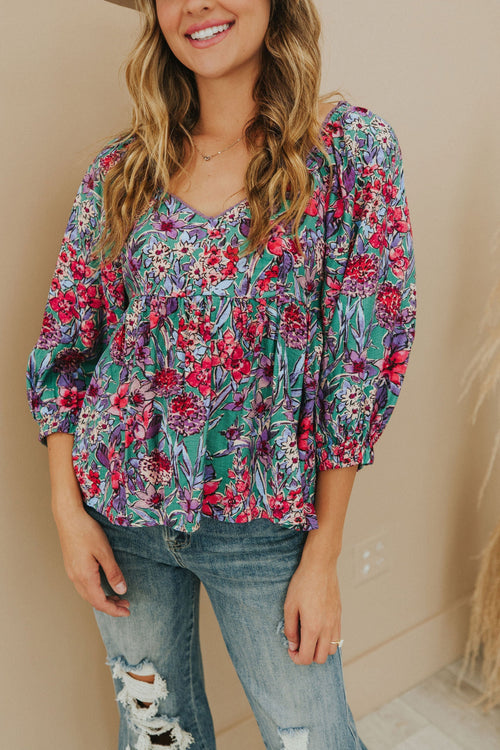No Questions Asked Floral Top - Maple Row Boutique 