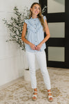 PREORDER: Ruffle Detailed Flutter Sleeve Top - Maple Row Boutique