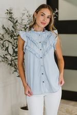 PREORDER: Ruffle Detailed Flutter Sleeve Top - Maple Row Boutique